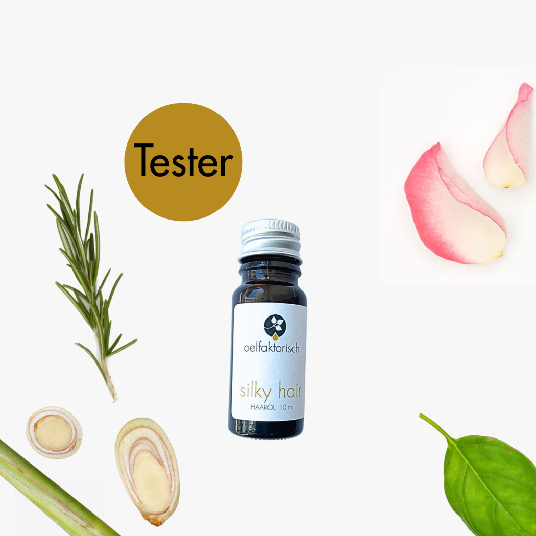 Haaröl Rosmarin silky hair Haarpflege 10 ml Flasche Tester oelfaktorisch Körperöle