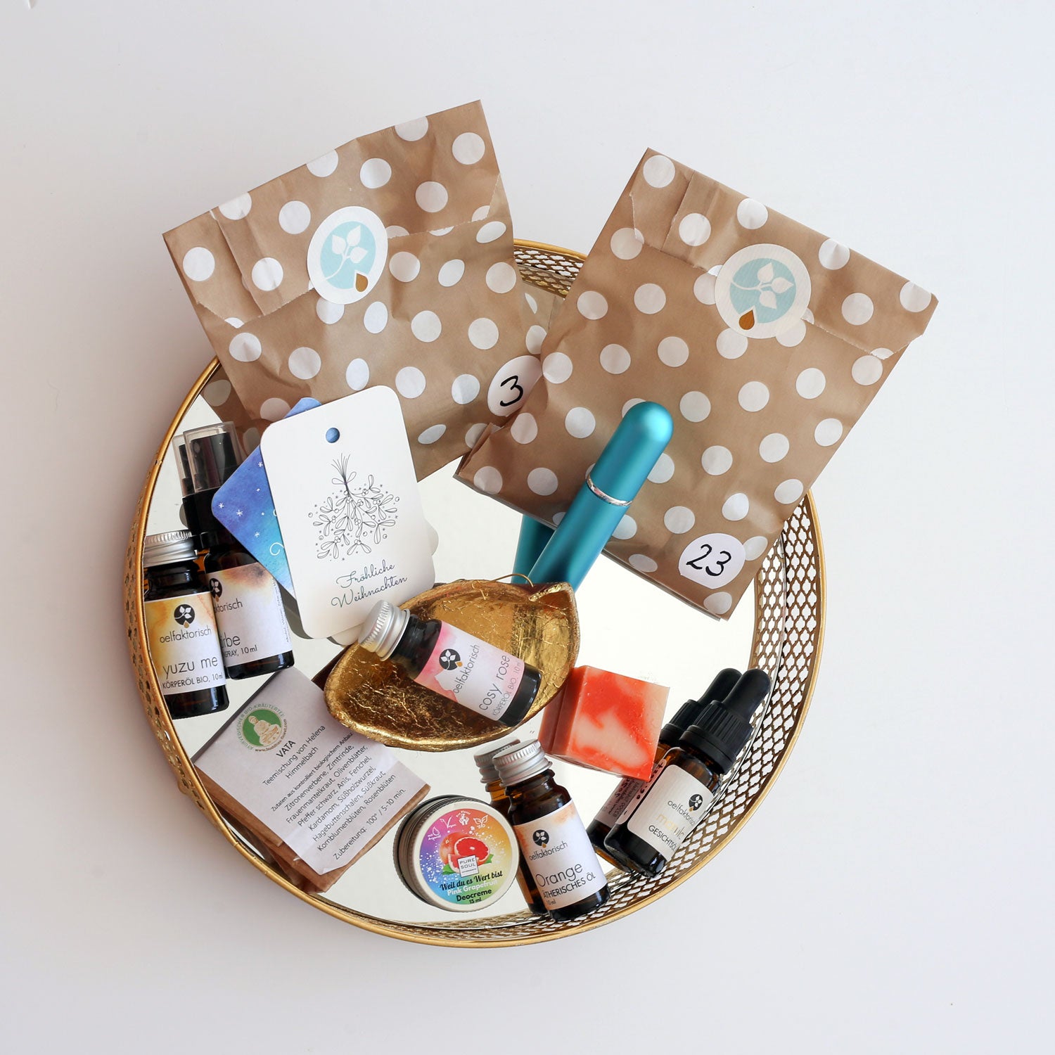 Nachfüll Set Adventskalender Pflegeprodukte bio vegan oelfaktorisch Körperöle