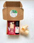 Geschenkkarton minidiffuser ätherisches öl zirbe oelfaktorisch körperöle