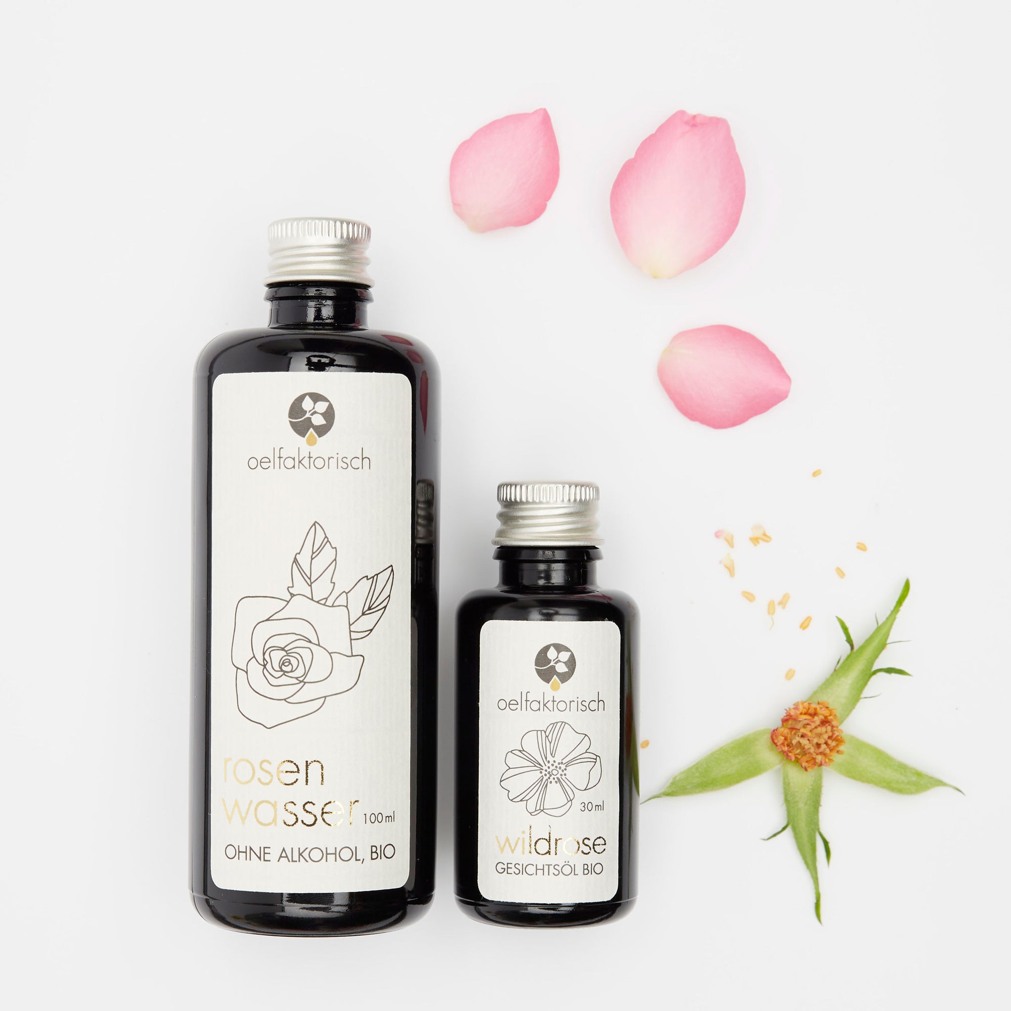 Rose Set Gesichtswasser und Wildrosenöl für das Gesicht oelfaktorisch