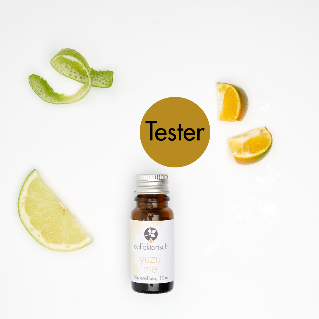 10ml Flasche hautstraffendes Körperöl nach Yuzu Zitrone duftend oelfaktorisch Körperöle