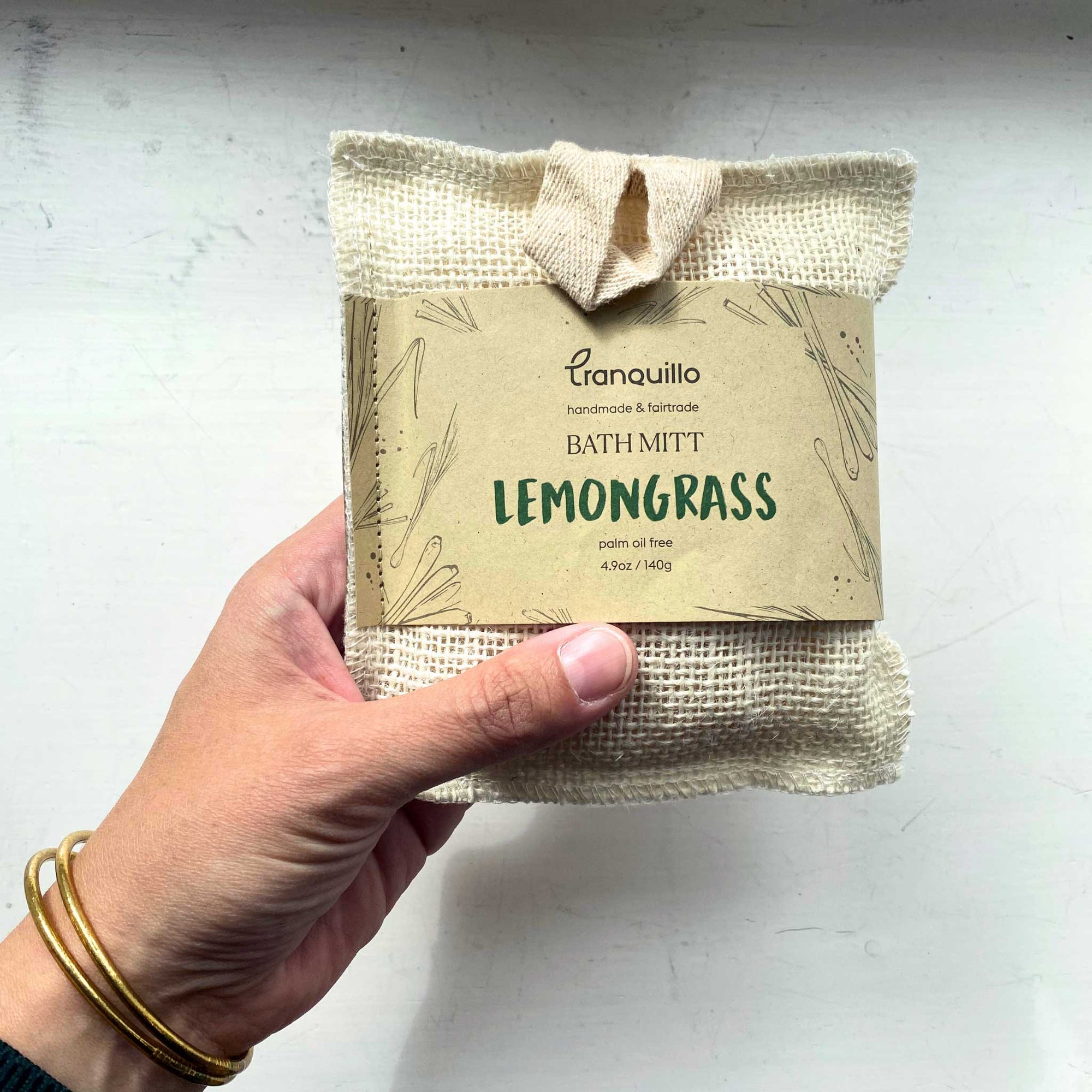 Badehandschuh Waschhandschuh mit Lemongrass Duft Bio Qualität oelfak