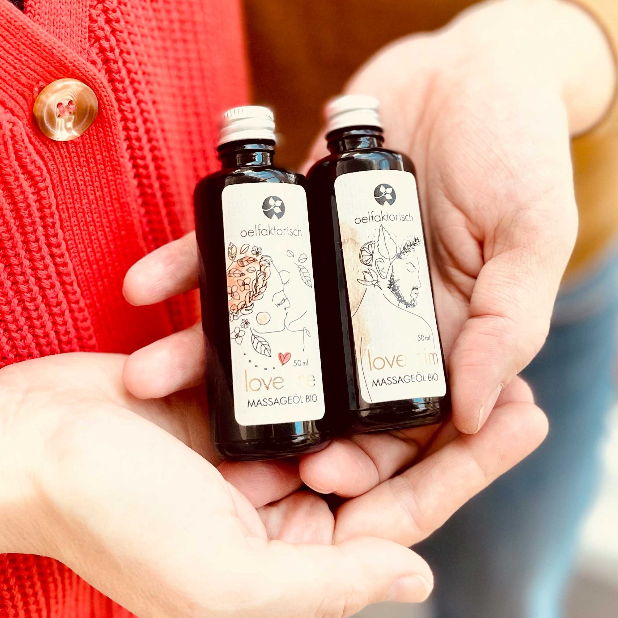 Massageöl Partner-Massageöl Geschenk Entspannung hochwertiges Öl in Bio Qualität oelfaktorisch Körperöle