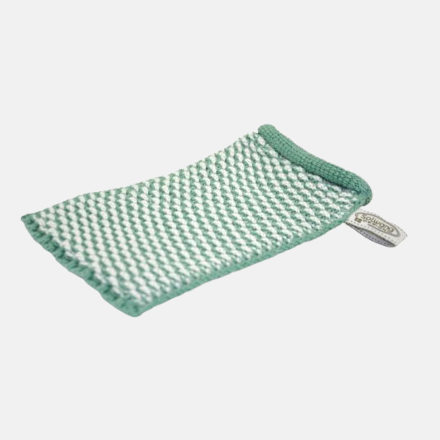 Waschhandschuh aus Bio-Baumwolle in antikgrün von Solwang Design