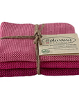 Set aus drei Wischlappen Waschlappen Baumwolle pink Töne Solwang oelfaktorisch Körperöle