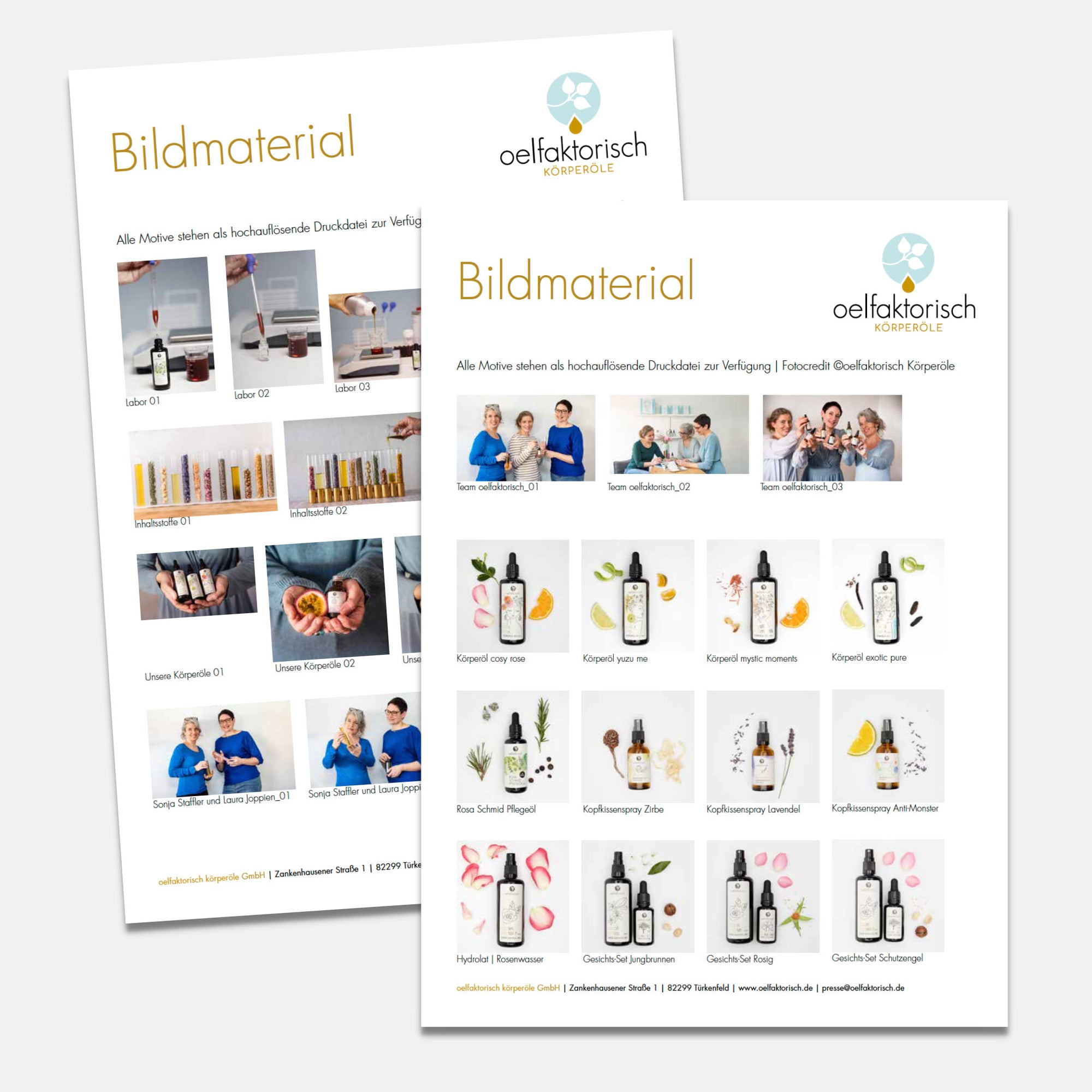 Übersicht Produkte oelfaktorisch Presse Bildmaterial