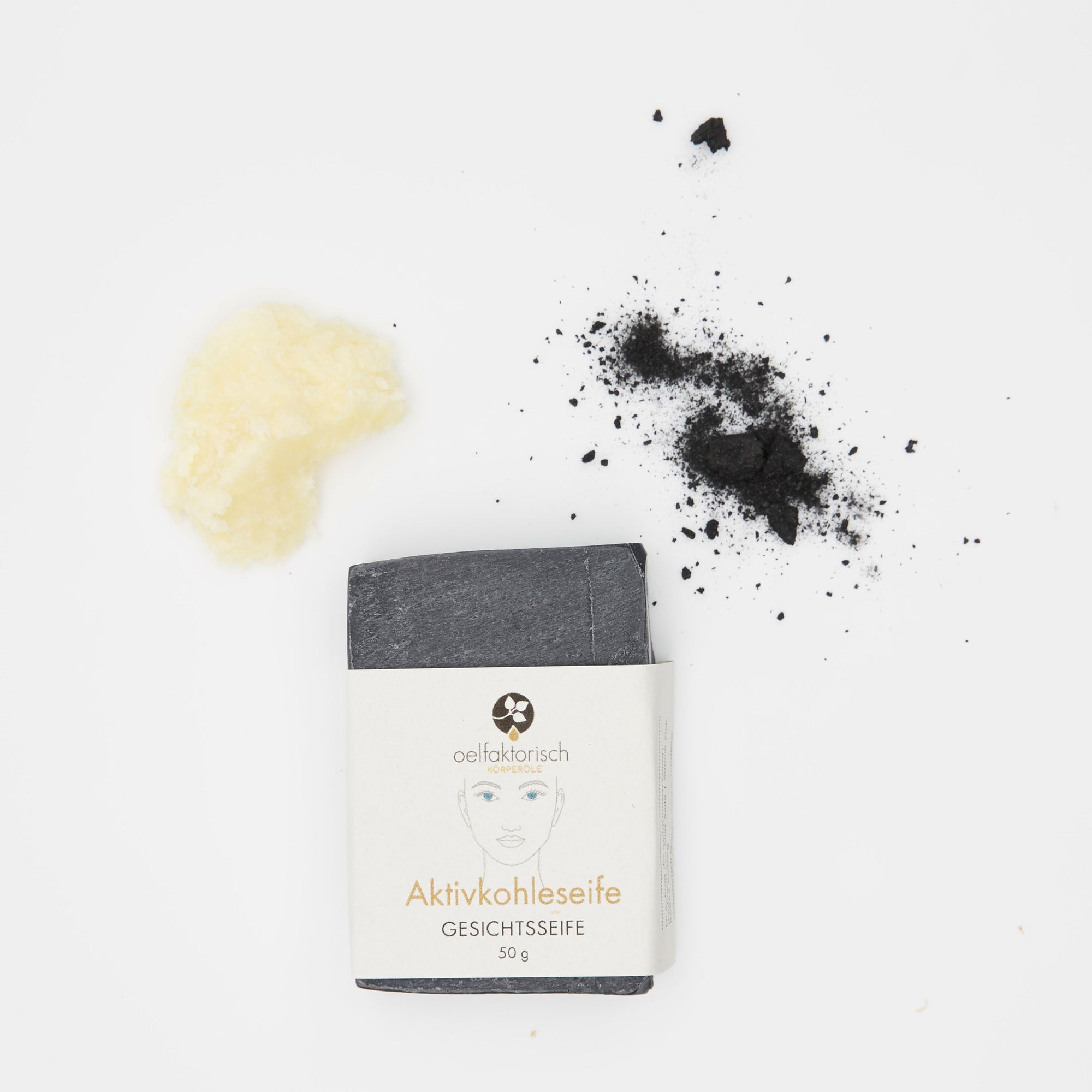 Gesichtspflege Bio Gesichtsseife mit Aktivkohle ohne Palmöl oelfaktorisch Körperöle
