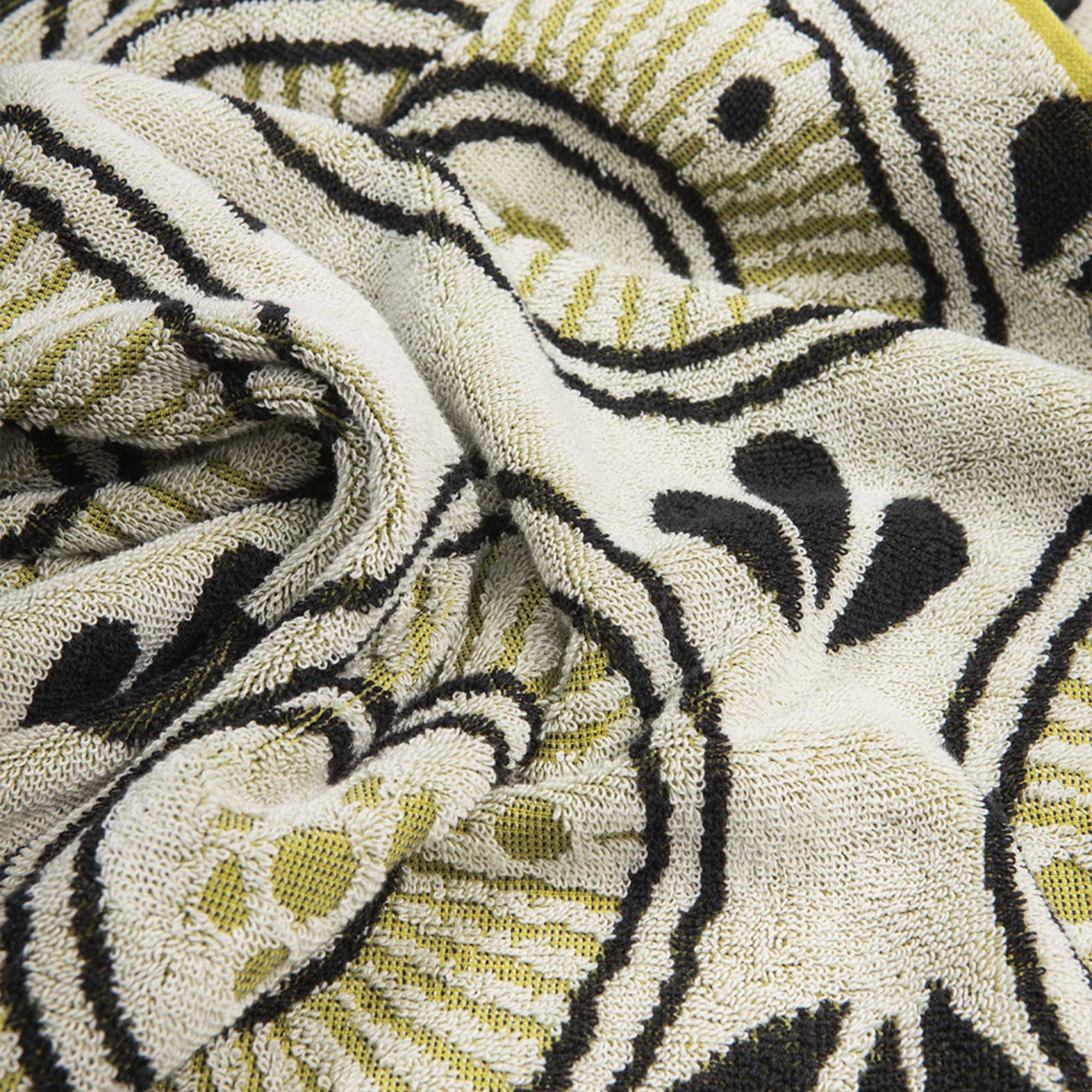 Bio Baumwolle Handtuch schwarz gelb design oelfaktorisch