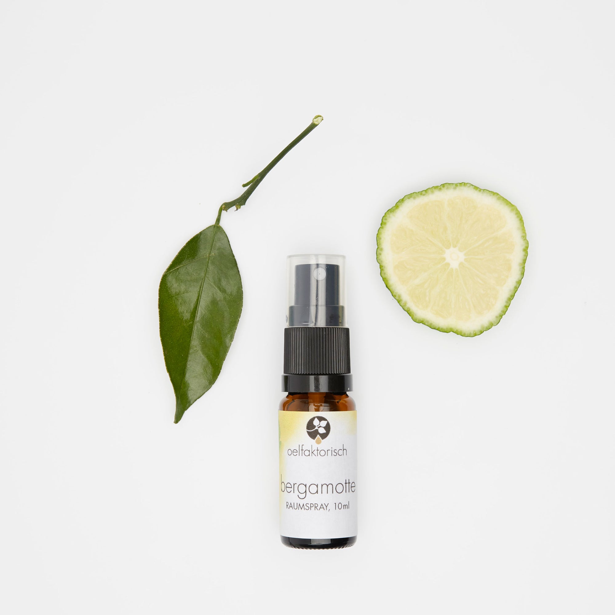Raumspray Bergamotte Bio Raumdruft Spray Stimmungsaufheller natürlich ätherisches Öl Konzentration fördern Anti-Stress mit frischem Zitrusduft oelfaktorisch Körperöle Probiergröße