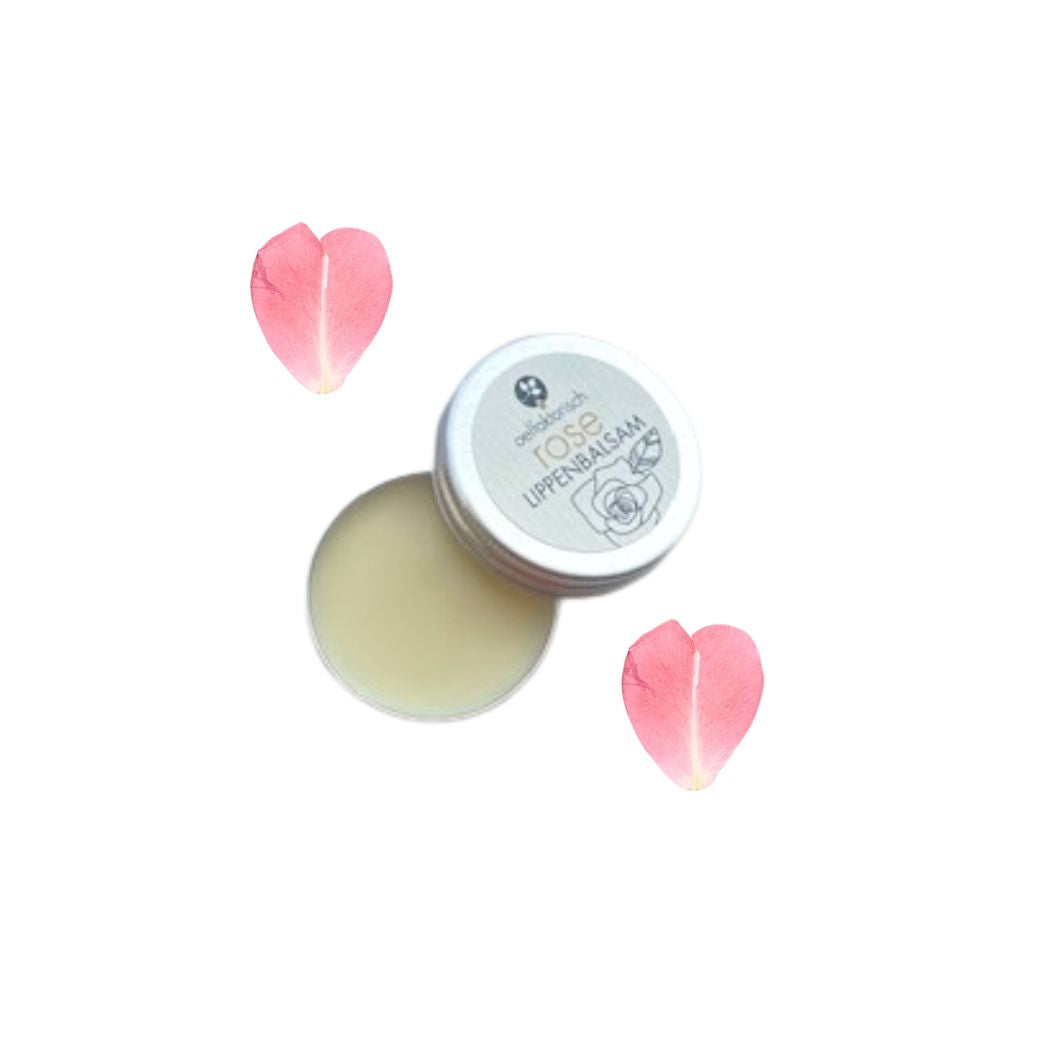 Lippenbalsam aus Sheabutter mit Rose