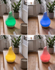 Diffuser Glas verschiedenen Farbvarianten grün rot blau gelb Farbwechsel Beispielfoto oelfaktorisch körperöle