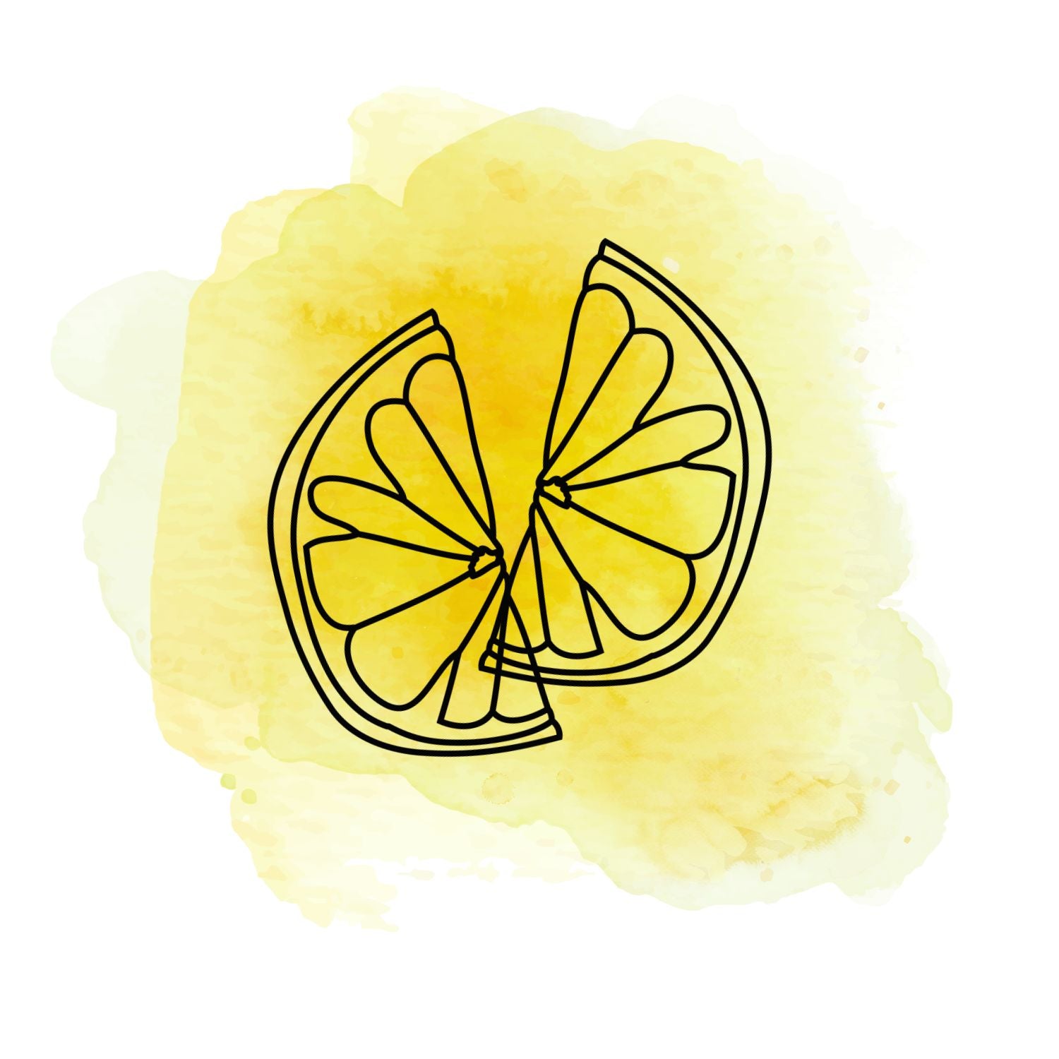 Illustration Zitrone auf gelbem Hintergrund oelfaktorisch körperöle